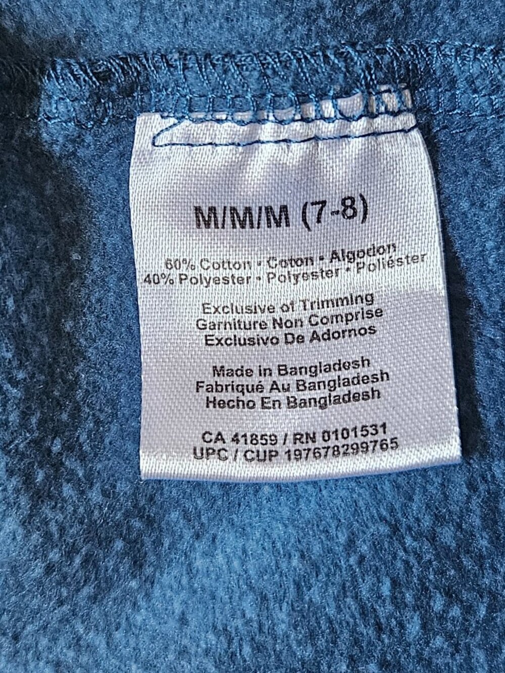 True Religion Brand Jeans Boys Medium 7-8 Blue Zip Up Spellout Hoodie Kids EUC - Picture 6 of 6